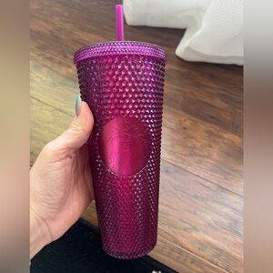 Purple magenta studded large Starbucks cup